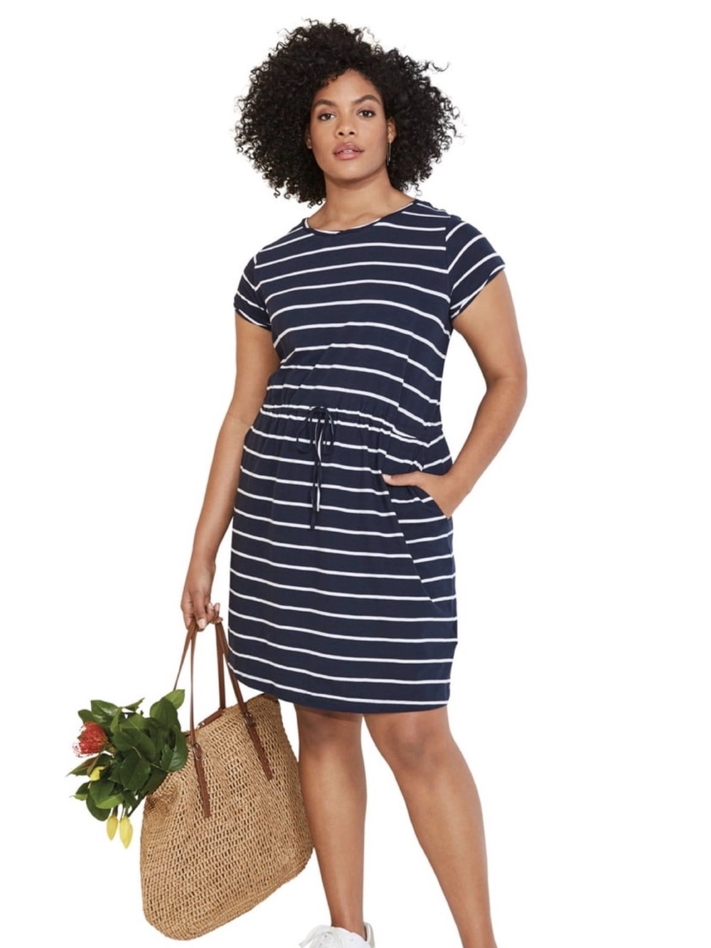 Ellos Cinched-Waist Drawstring Dress Women’s Size 18/20